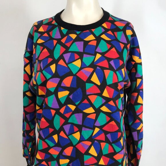 VTG no excuses - women's s/m- multicolor long sleeve crew neck sweatshirt dress - Picture 2 of 7